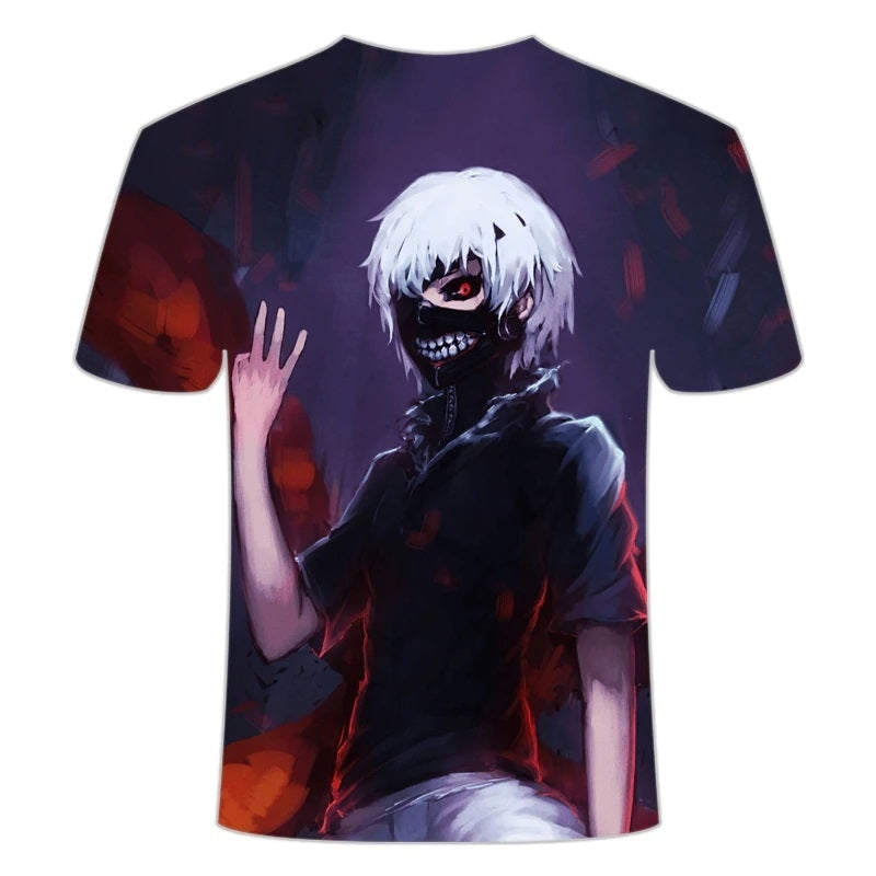 Camisa Camiseta Impressão 3D Tokyo Ghoul - Estalo Dedos Kaneki Anime