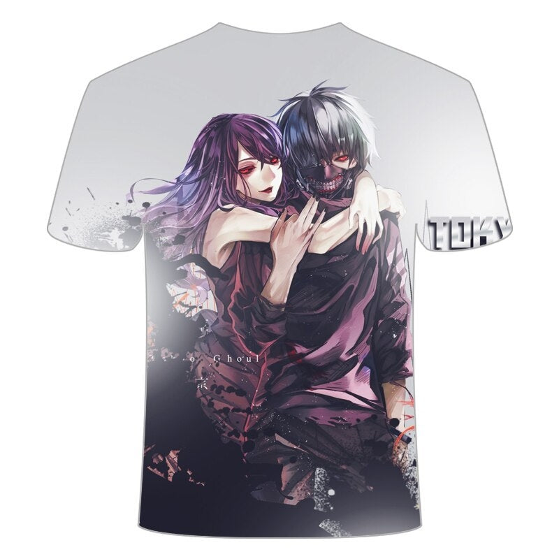 Camisa Camiseta Impressão 3D Tokyo Ghoul - Kaneki e Rize Traição Anime