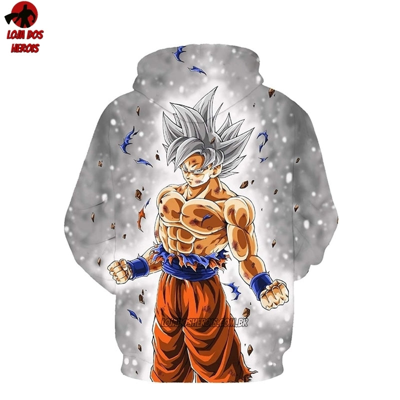 Blusa Jaqueta 3D Anime Dragon Ball Super Goku Instinto Superior Comple