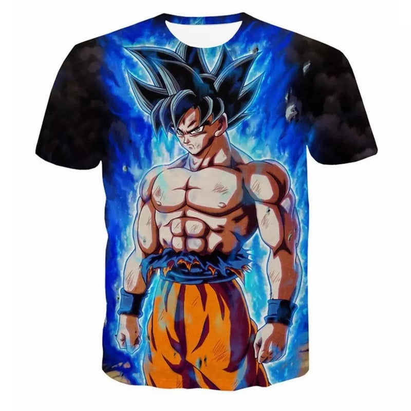 Camisa Camiseta Impressão 3D Goku Instinto Superior Batalha Dragon Ball Super Estilo Clássico