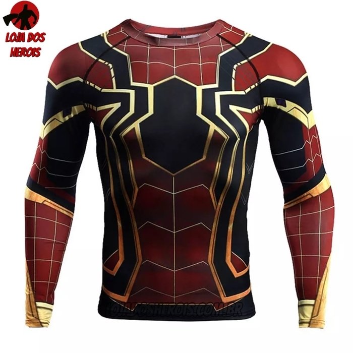 Camisa/Camiseta Hash Guard Aranha De Ferro Clássico Manga Compressão Segunda Pele