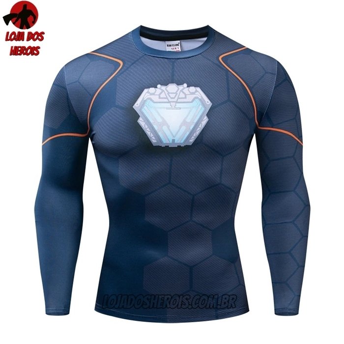 Camisa/Camiseta Hash Guard Tony Stark Manga Compressão Segunda Pele