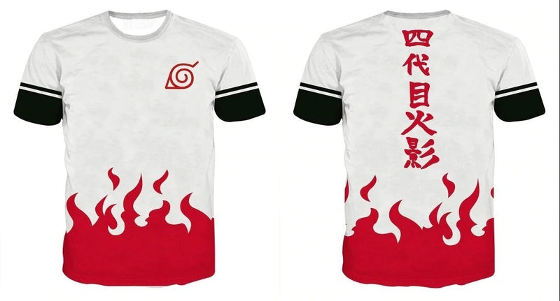 Camisa Camiseta Minato Hokage Impressão 3D Anime Naruto Shippuden