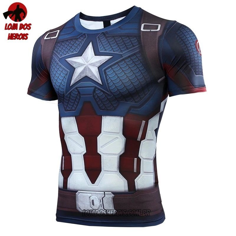Camisa/Camiseta Capitão América Vingadores Ultimato Endgame Compressão