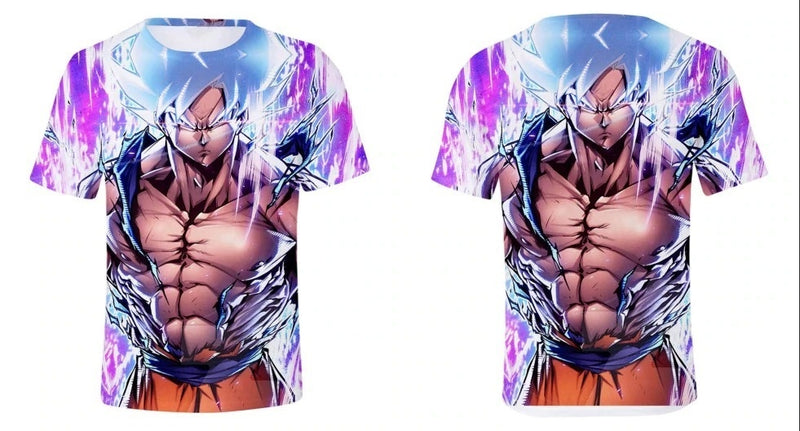 Camisa Camiseta Impressão 3D Goku Transformação Dragon Ball Super Estilo Clássico