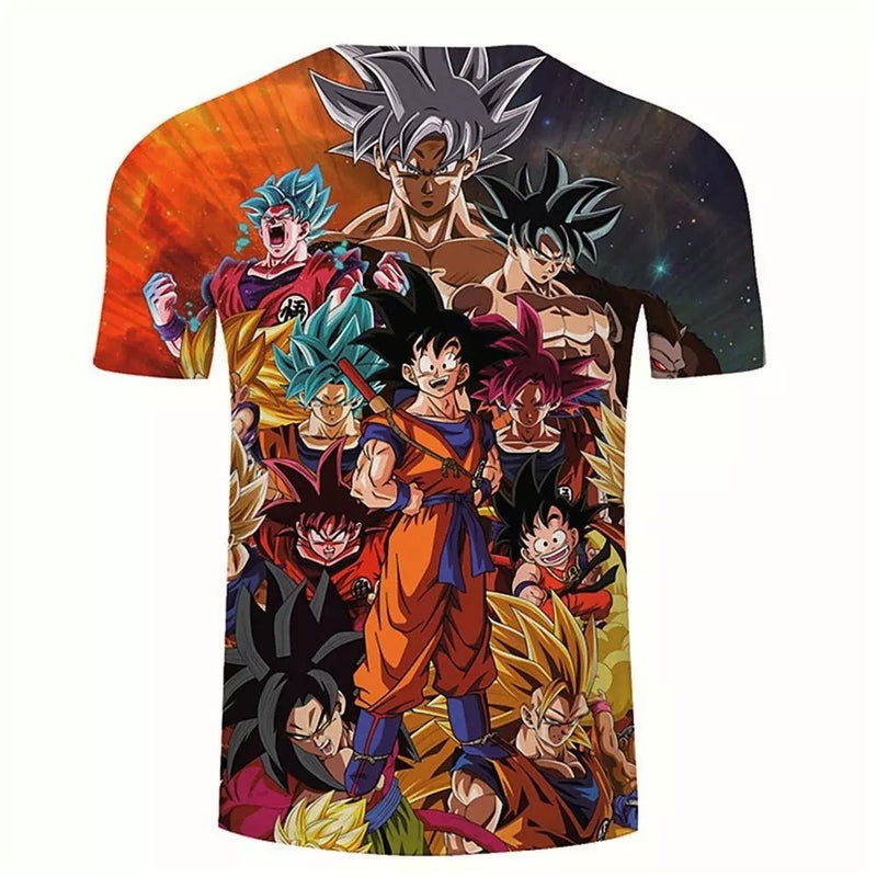 Camisa Camiseta Impressão 3D Goku Transformações Dragon Ball Heroes Estilo Clássico