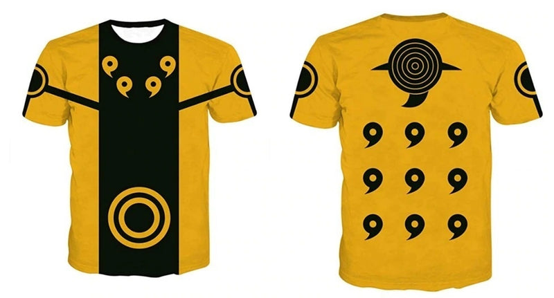 Camisa Camiseta Naruto Modo Kurama Impressão 3D Anime Naruto Shippuden