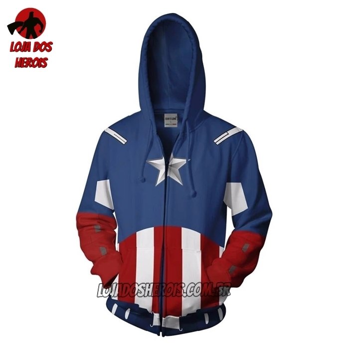 Jaqueta Blusa Casaco - Capitão América Clássico