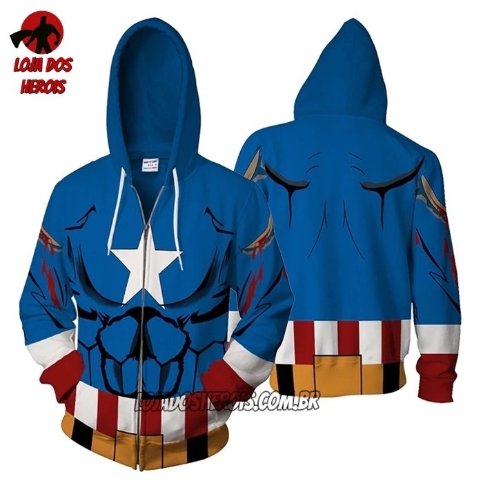 Jaqueta Blusa Casaco - Capitão América Desenho Clássico