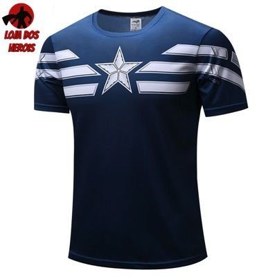 Camisa / Camiseta Heróis Capitão América Clássica - SlimFit Treino
