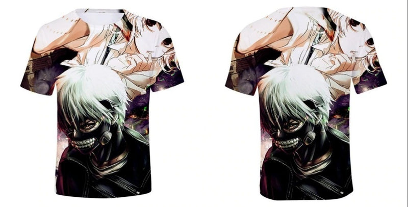 Camisa Camiseta Impressão 3D Tokyo Ghoul - Kaneki e Juuzou Anime