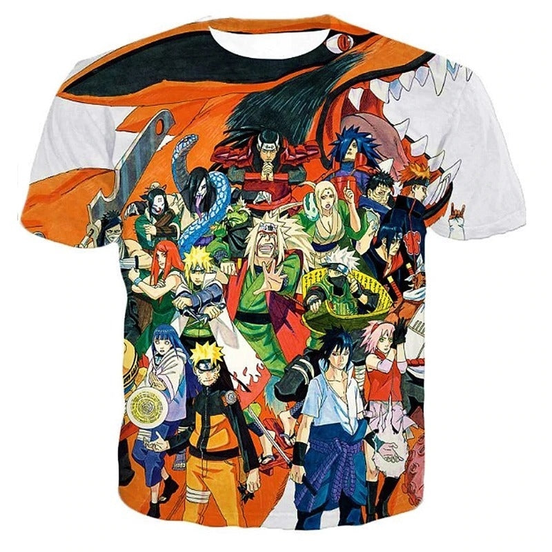 Camisa Camiseta Personagens Impressão 3D Anime Naruto Shippuden