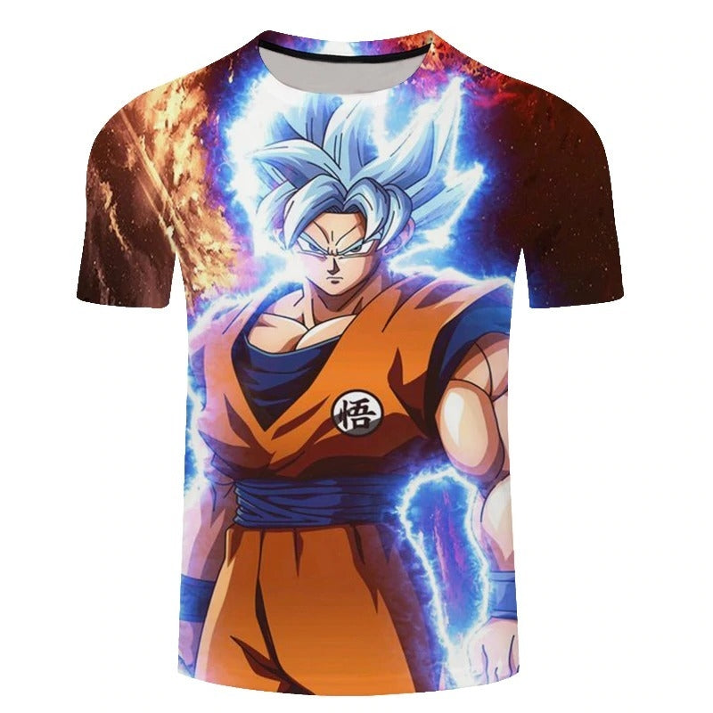 Camisa Camiseta Impressão 3D Goku Ssj Blue Anime Dragon Ball Heroes Estilo Clássico