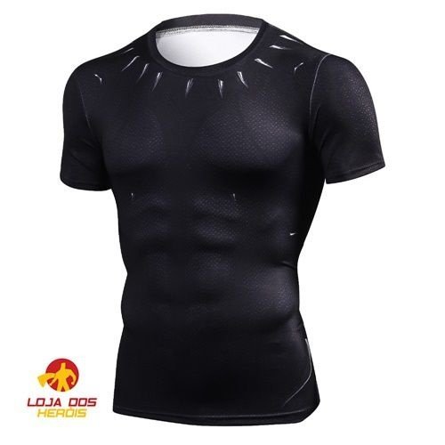 Camisa / Camiseta Hash Guard Compressão Pantera Negra - Vingadores Curta