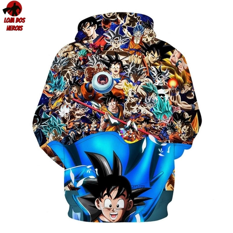 Blusa Jaqueta Capuz Touca Anime Dragon Ball Z Super - Sayajins