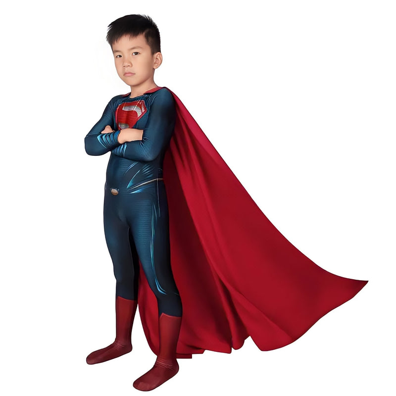 Fantasia Cosplay Infantil Superman Clássico Traje Luxo Profissional