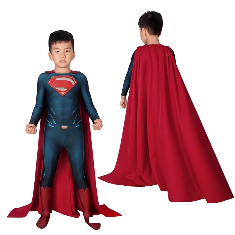 Fantasia Cosplay Infantil Superman Clássico Traje Luxo Profissional