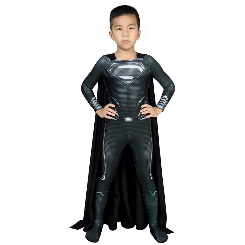 Fantasia Cosplay Infantil Superman Black Traje Luxo Profissional