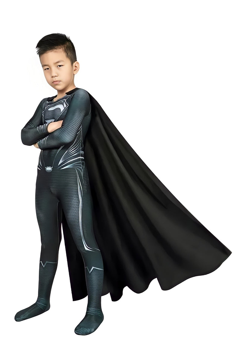 Fantasia Cosplay Infantil Superman Black Traje Luxo Profissional