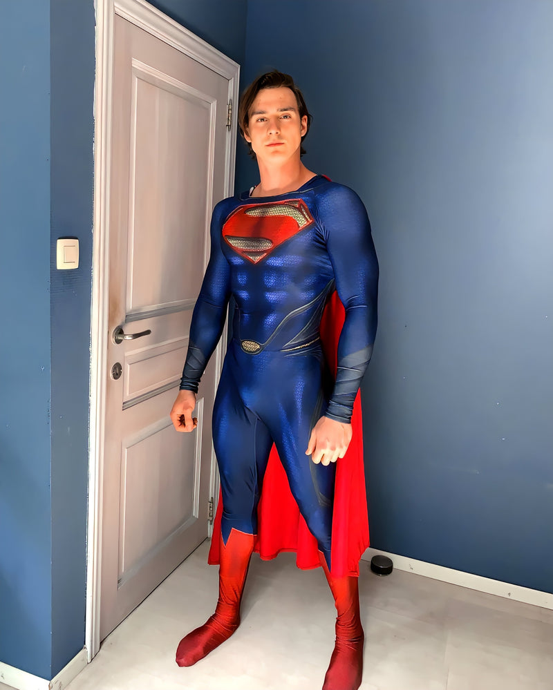Fantasia Superman Adulto Profissional Heróis Modelo Liga da Justiça Filme Super homem Luxo