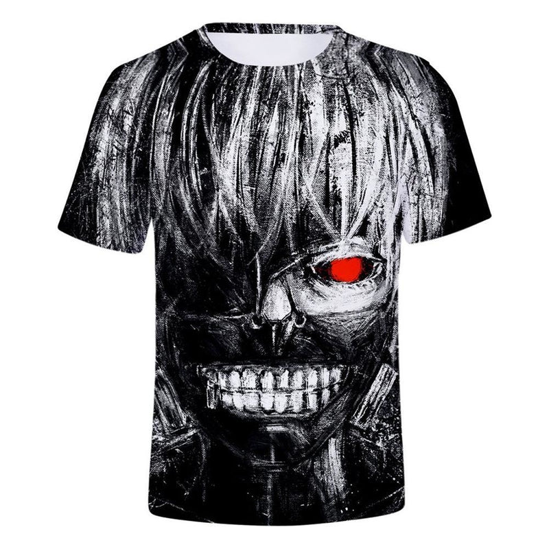Camisa Camiseta Impressão 3D Tokyo Ghoul - Kaneki Ken Olhar Anime