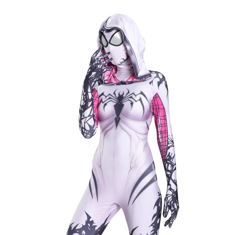 Fantasia Feminina Spider Gwen Venom Adulto Cosplay Traje Luxo