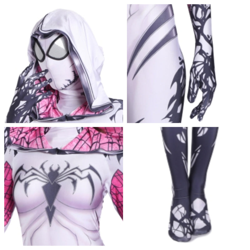 Fantasia Feminina Spider Gwen Venom Adulto Cosplay Traje Luxo