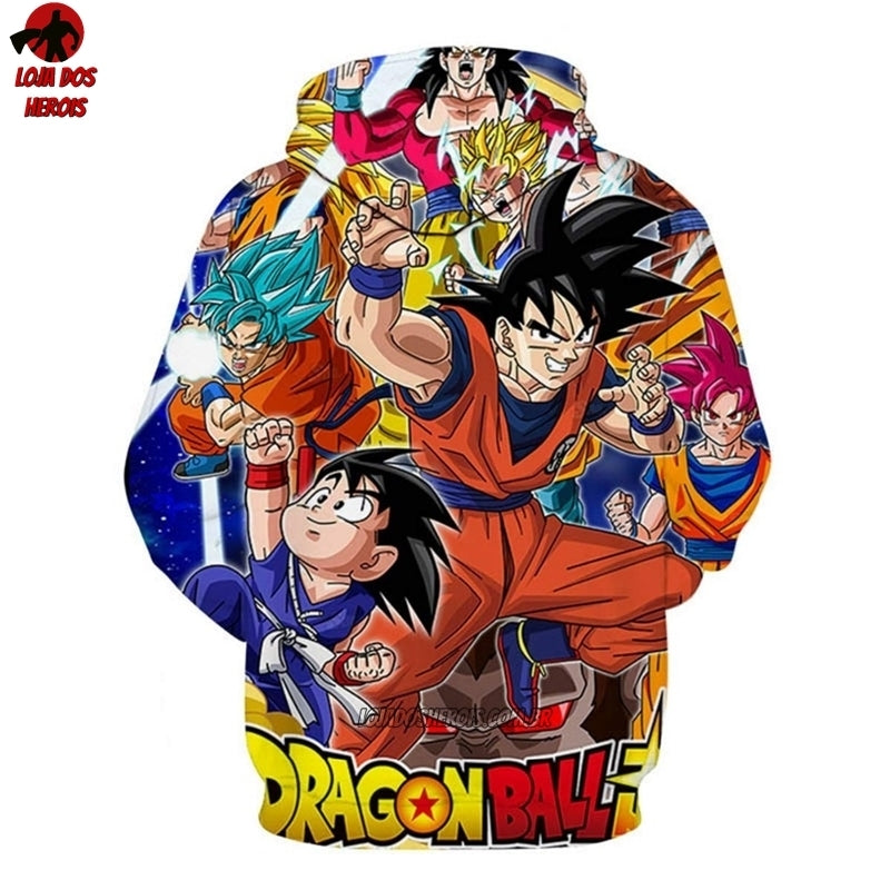 Blusa Jaqueta Capuz Touca Anime Dragon Ball Z Super - Sayajins