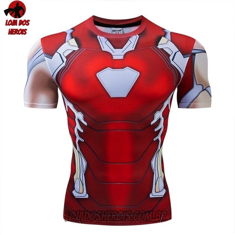 Camisa/Camiseta Hash Guard Homem De Ferro Hq Compressão Segunda Pele