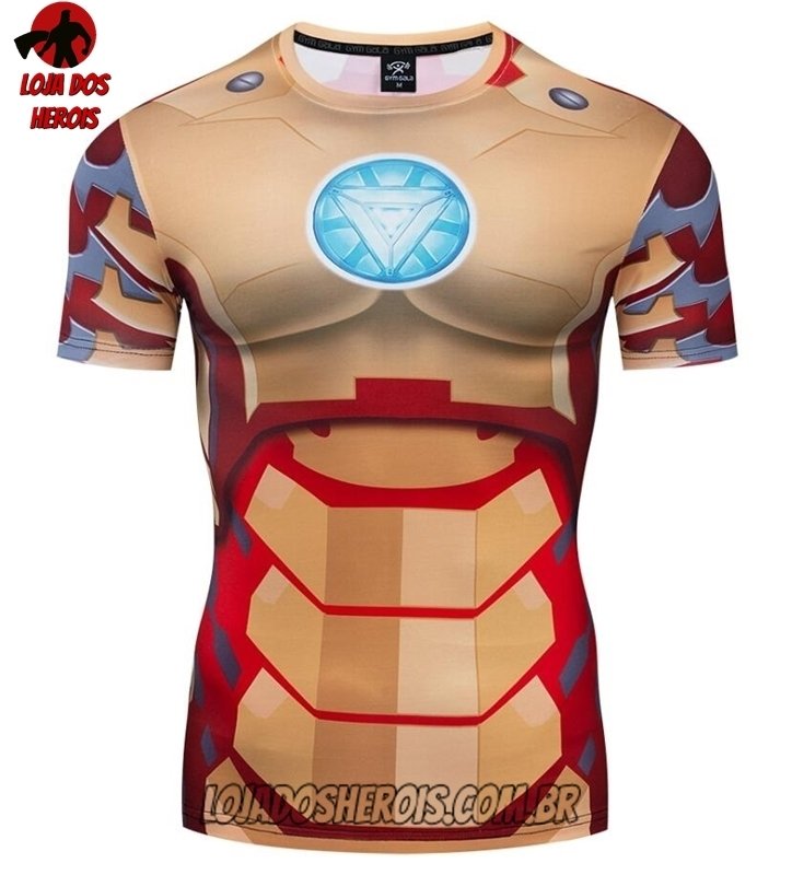 Camisa/Camiseta Hash Guard Homem De Ferro Desenho Compressão Segunda Pele