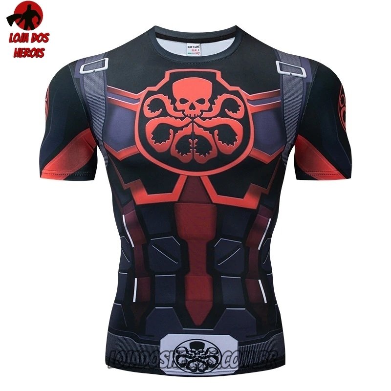 Camisa/Camiseta Hash Guard Capitão América Hydra Compressão Segunda Pele
