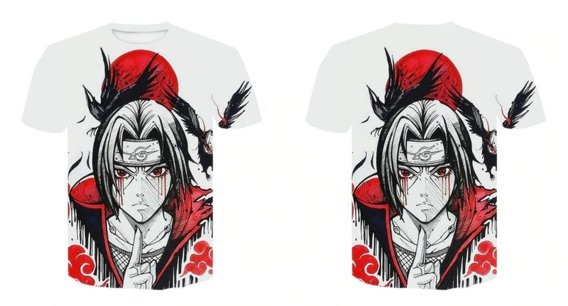 Camisa Camiseta Itachi Amaterasu Impressão 3D Anime Naruto Shippuden