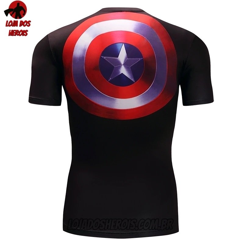 Camisa/Camiseta Hash Guard Capitão América Hq Compressão Segunda Pele