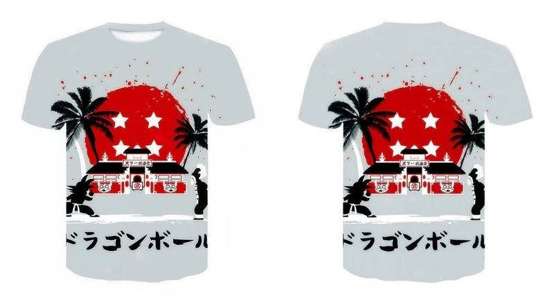 Camisa Camiseta Impressão 3D Goku e Mestre Kame Dragon Ball Z Estilo Clássico