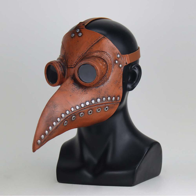 Máscara Cosplay Médico Medieval Peste Negra Realista Latex Preta