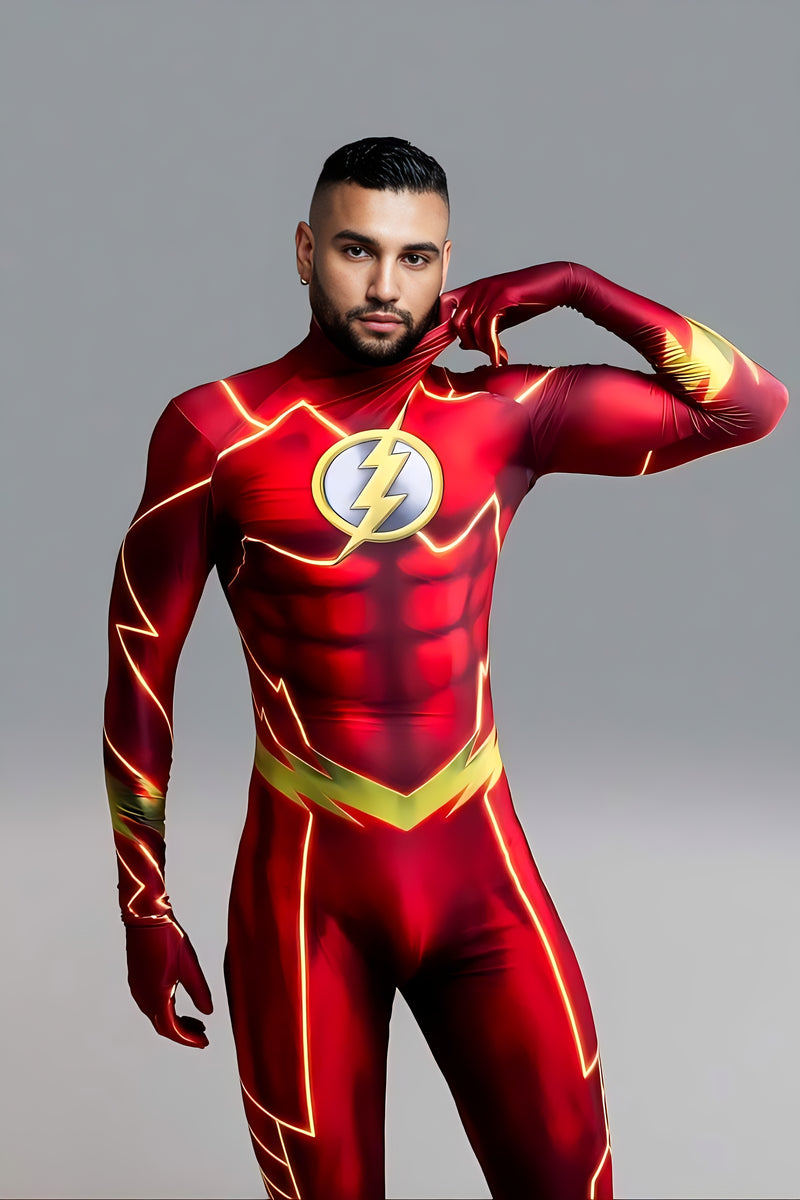 Fantasia Flash Barry Allen Adulto Heróis liga da Justiça Cosplay