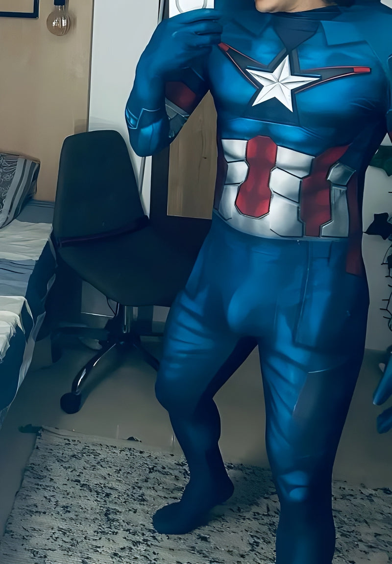Fantasia Capitão América Vingadores Cosplay Traje Luxo Profissional