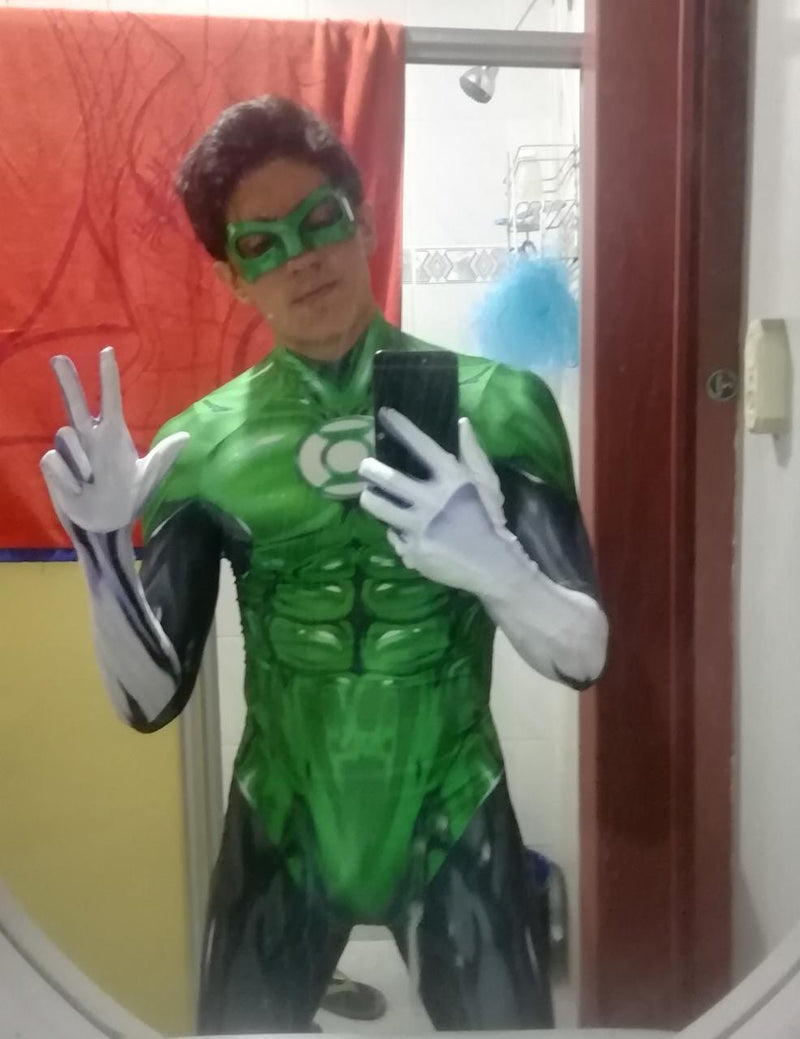 Fantasia Lanterna Verde Clássico Adulto Cosplay Traje Luxo