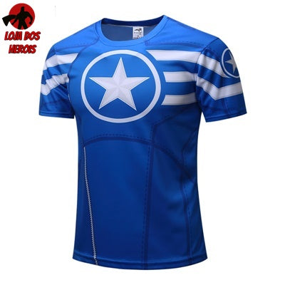 Camisa / Camiseta Capitão América Uniforme Hq SlimFit
