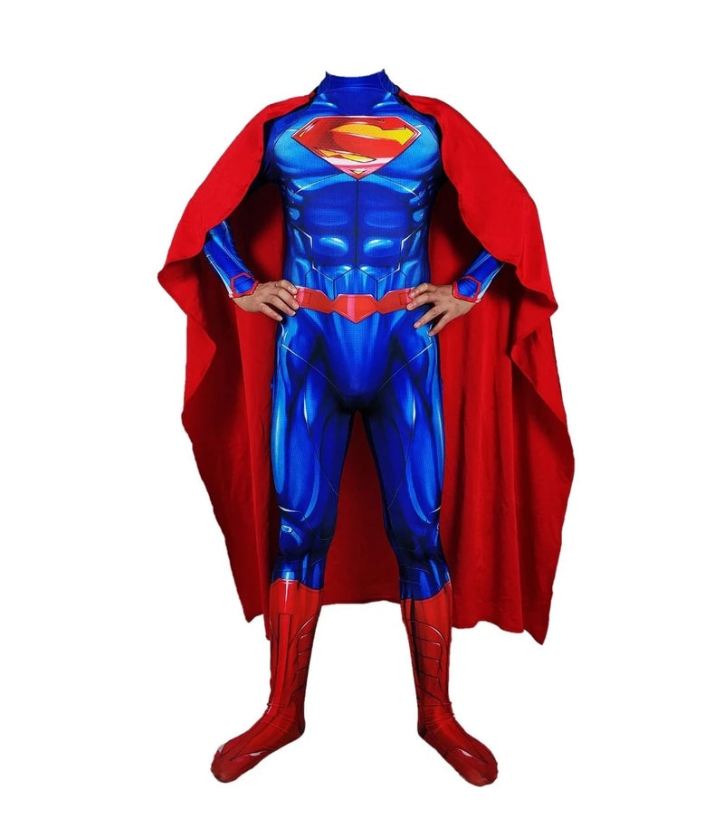 Fantasia Superman Adulto Profissional Heróis Liga da Justiça Filme Super homem LUXO