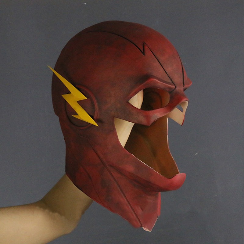 Máscara Cosplay Barry Allen Flash Serie Liga Da Justiça Filme Realista Latex Capuz