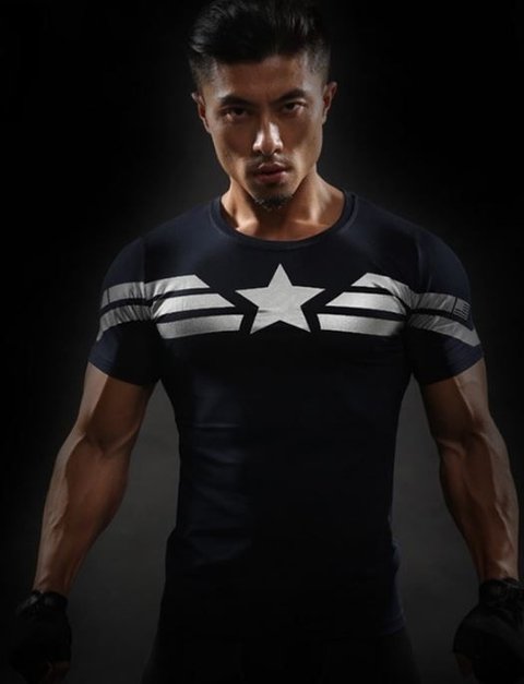 Camisa / Camiseta Hash Guard Capitão América Shield Compressão