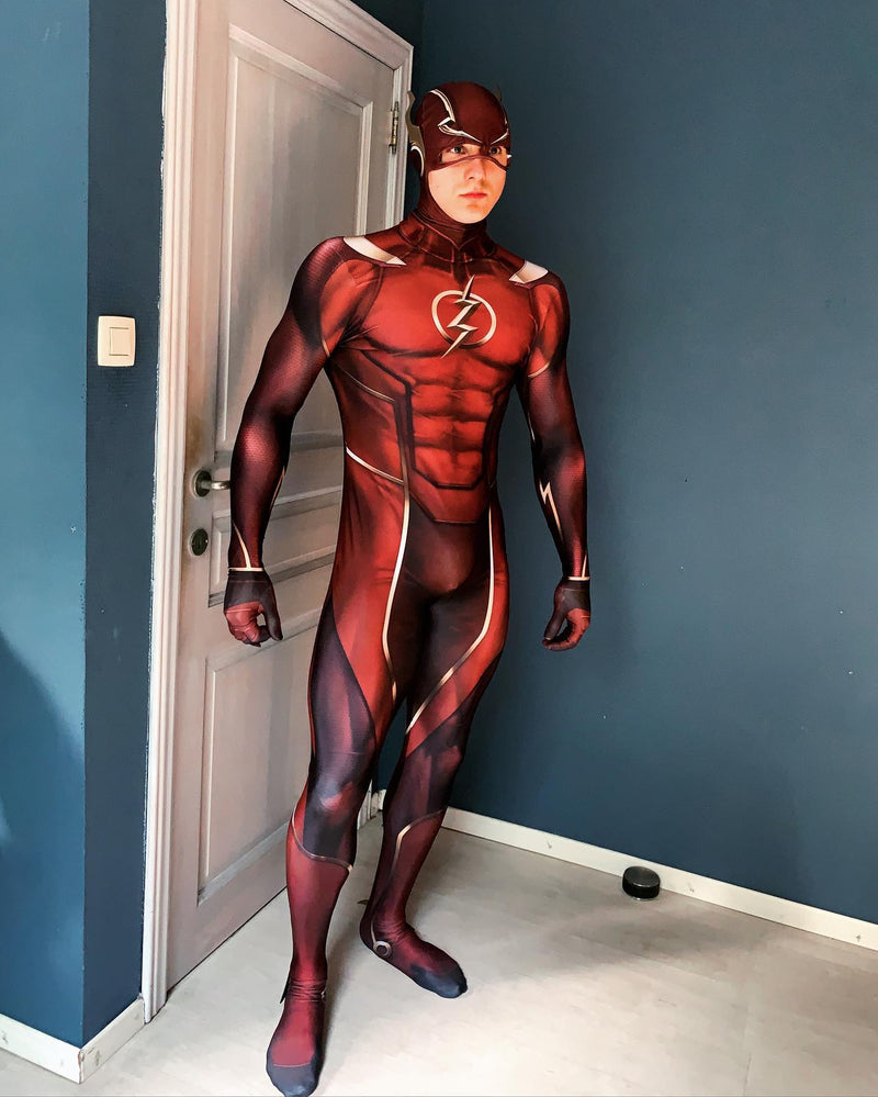 Fantasia Flash Liga Da Justiça Adulto Cosplay Traje Luxo