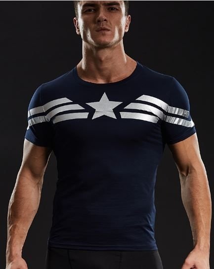 Camisa / Camiseta Hash Guard Compressão Clássica Capitão América