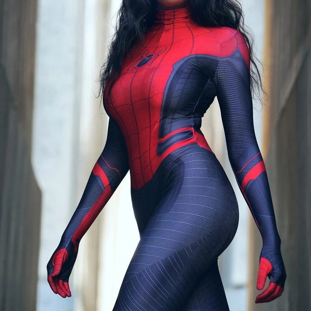 Fantasia Feminina homem aranha Longe De Casa Cosplay Luxo Traje Profis