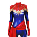 Fantasia Feminina Capitã Marvel Carol Danvers Adulto Cosplay Traje Luxo