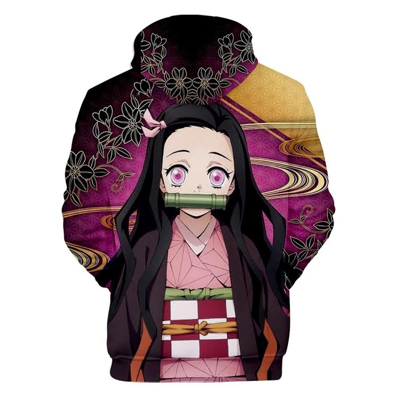 Blusa Jaqueta 3D Full Nezuko Garota Oni Anime Demon Slayer Top