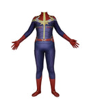 Fantasia Feminina Capitã Marvel Filme Adulto Cosplay Traje Luxo