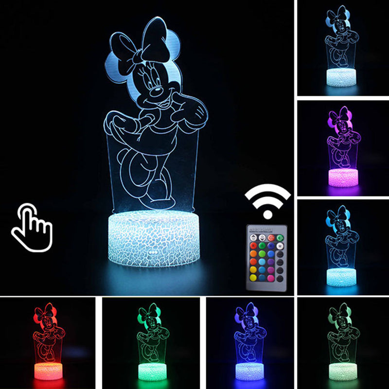 Luminária Abajur LED Minnie Mouse Multicolorido Lanterna 3D Decorativo