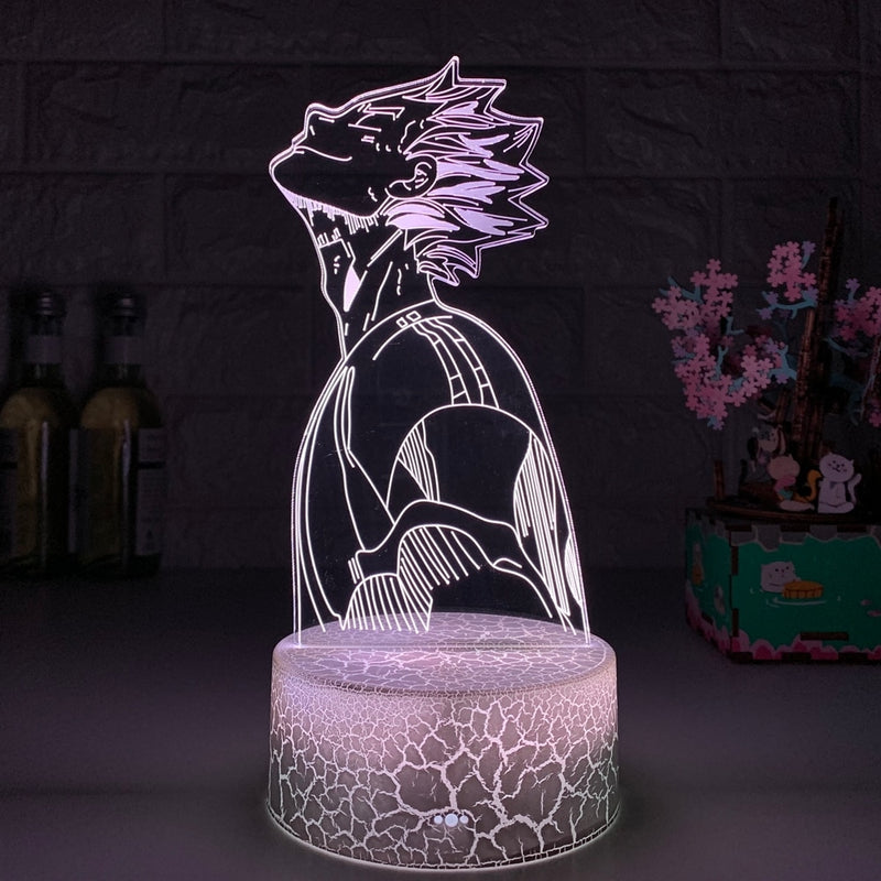 Luminária Abajur LED Anime Haikyuu - Bokuto Multicolorido Lanterna 3D Decorativo